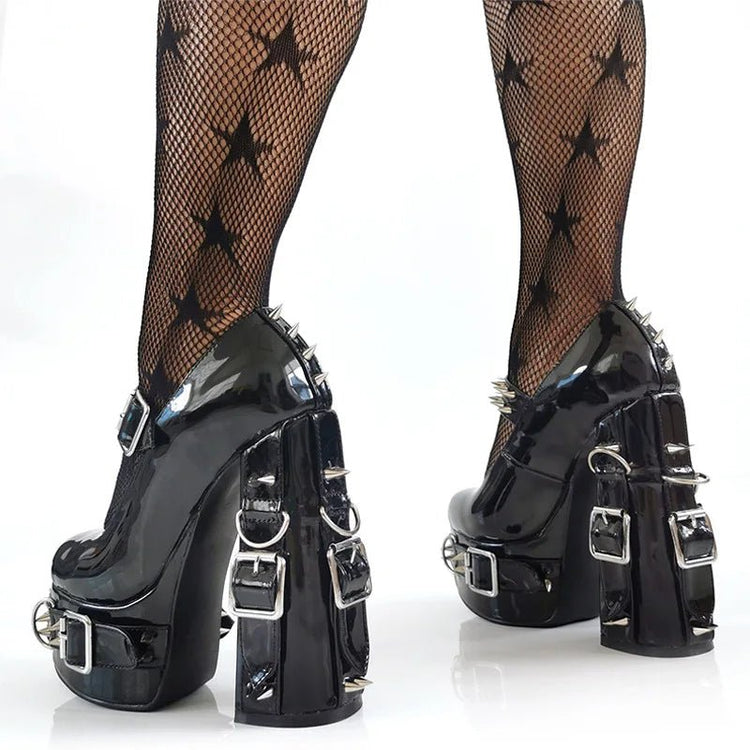 Morticia's Muse Spike Heels - Lace & Thornz