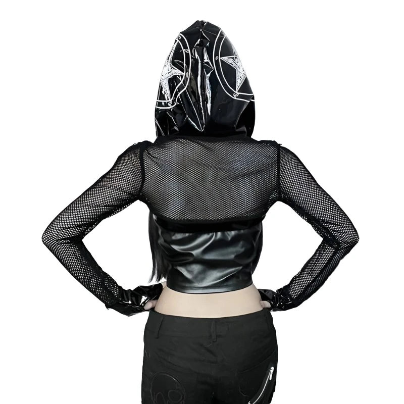 Pentagram Princess Crop Hoodie - Lace & Thornz