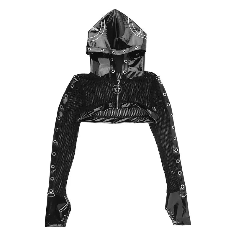 Pentagram Princess Crop Hoodie - Lace & Thornz