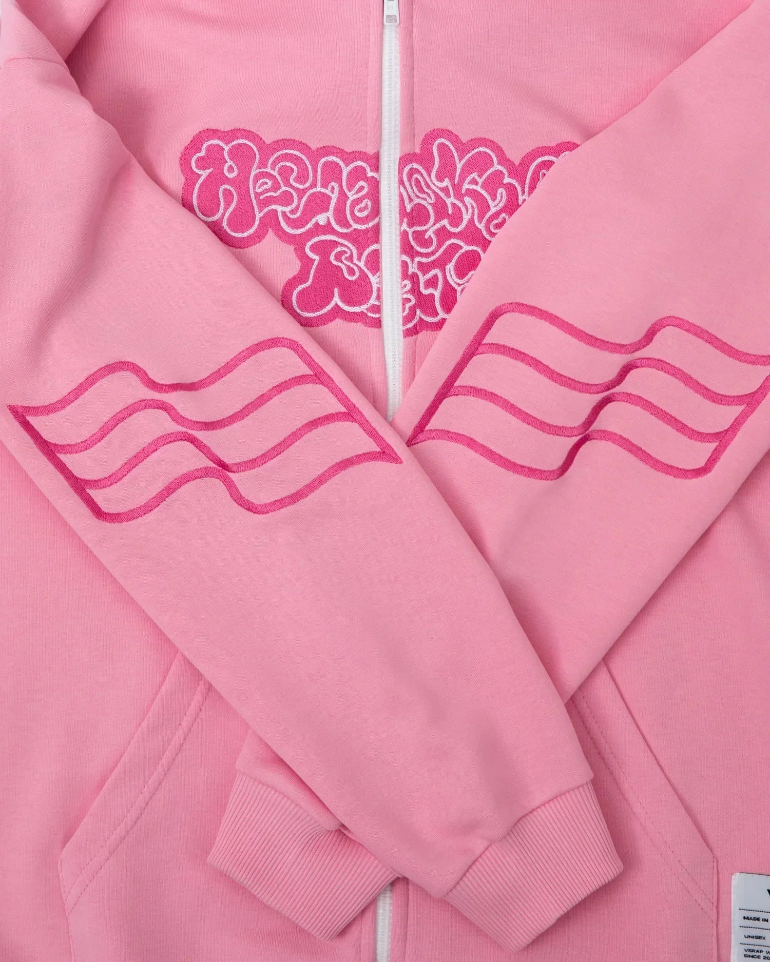 Pink Death Zip Up Hoodie - Lace & Thornz