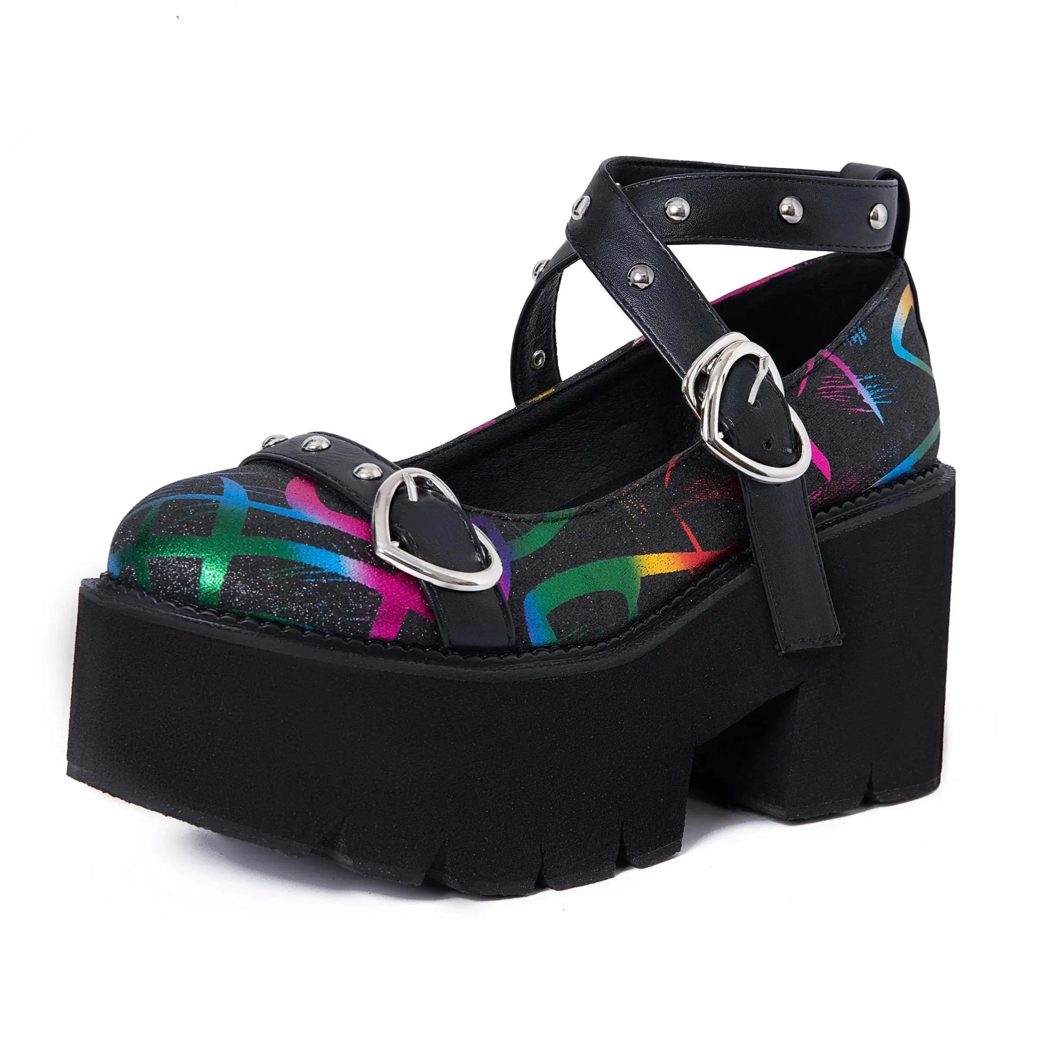 Rainbow Reaper Mary Janes - Lace & Thornz