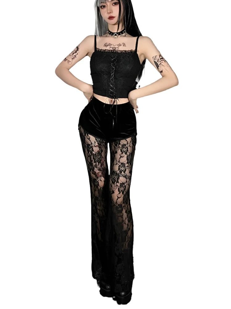 Shadow Shifter Flared Pants - Lace & Thornz