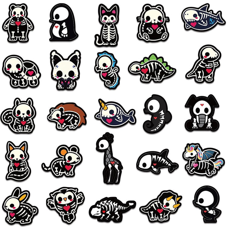 Skeleton Friends Stickers (50 pcs) - Lace & Thornz