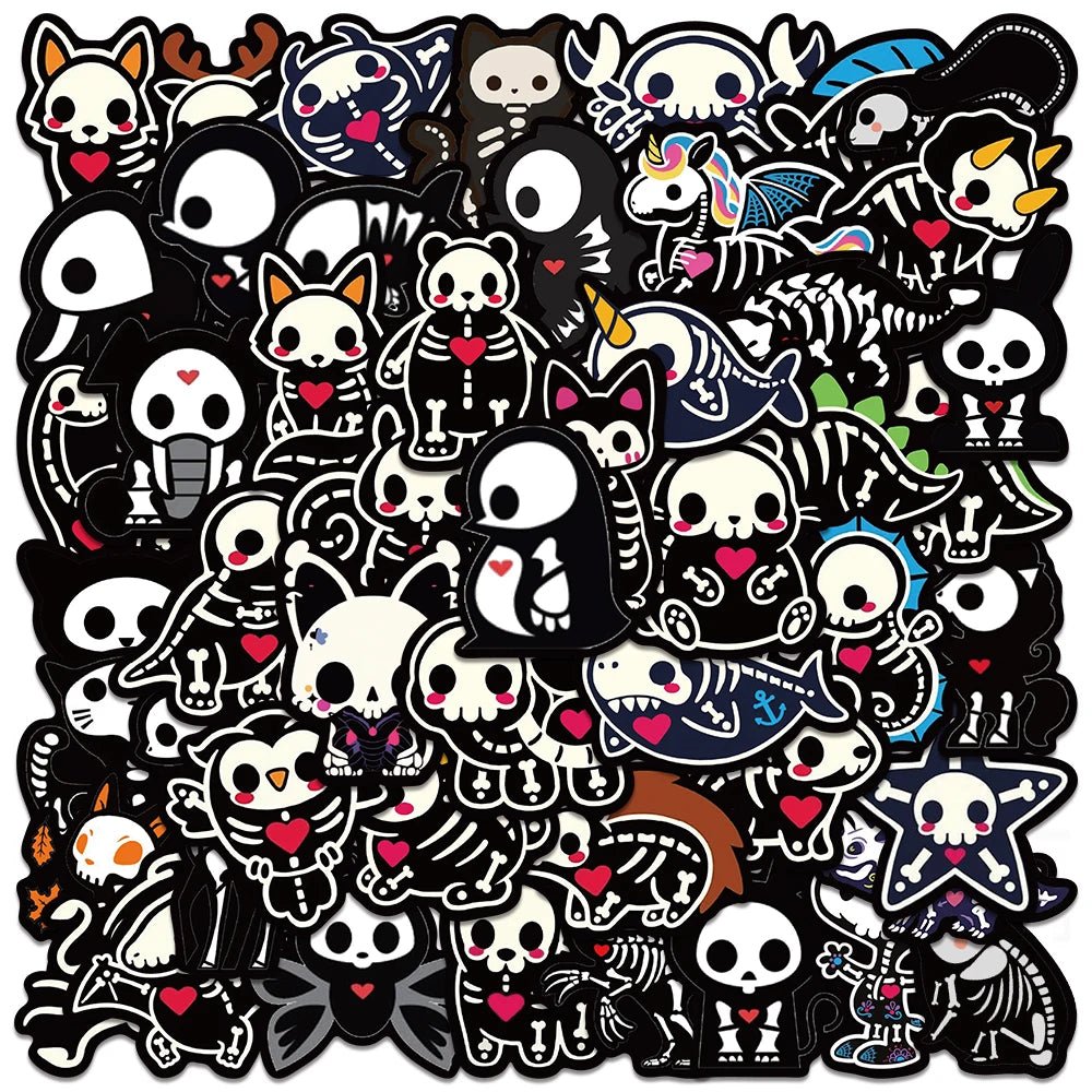 Skeleton Friends Stickers (50 pcs) - Lace & Thornz