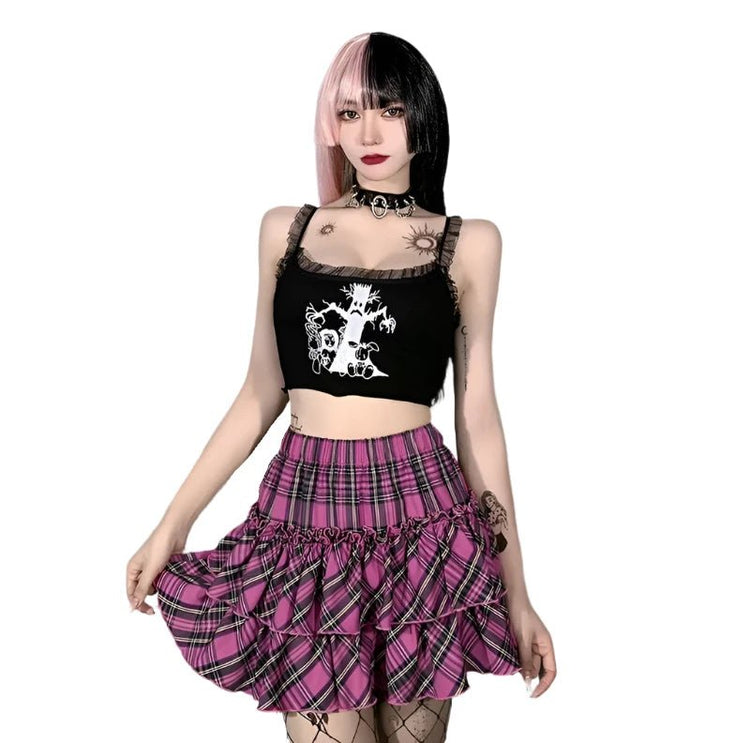 Soft Serve Psycho Plaid Skirt - Lace & Thornz