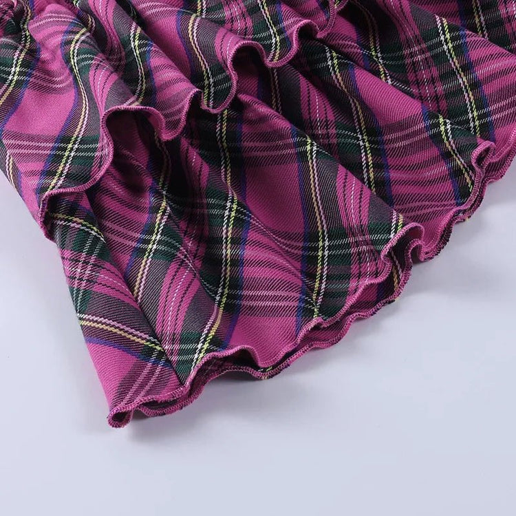 Soft Serve Psycho Plaid Skirt - Lace & Thornz