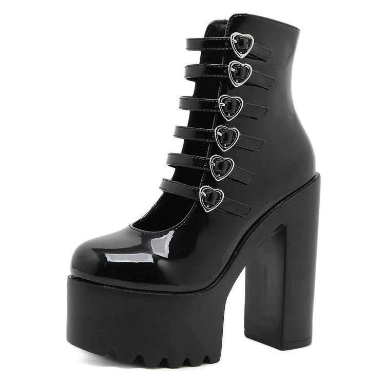 'Sweet but Psycho' Heart Heels - Lace & Thornz