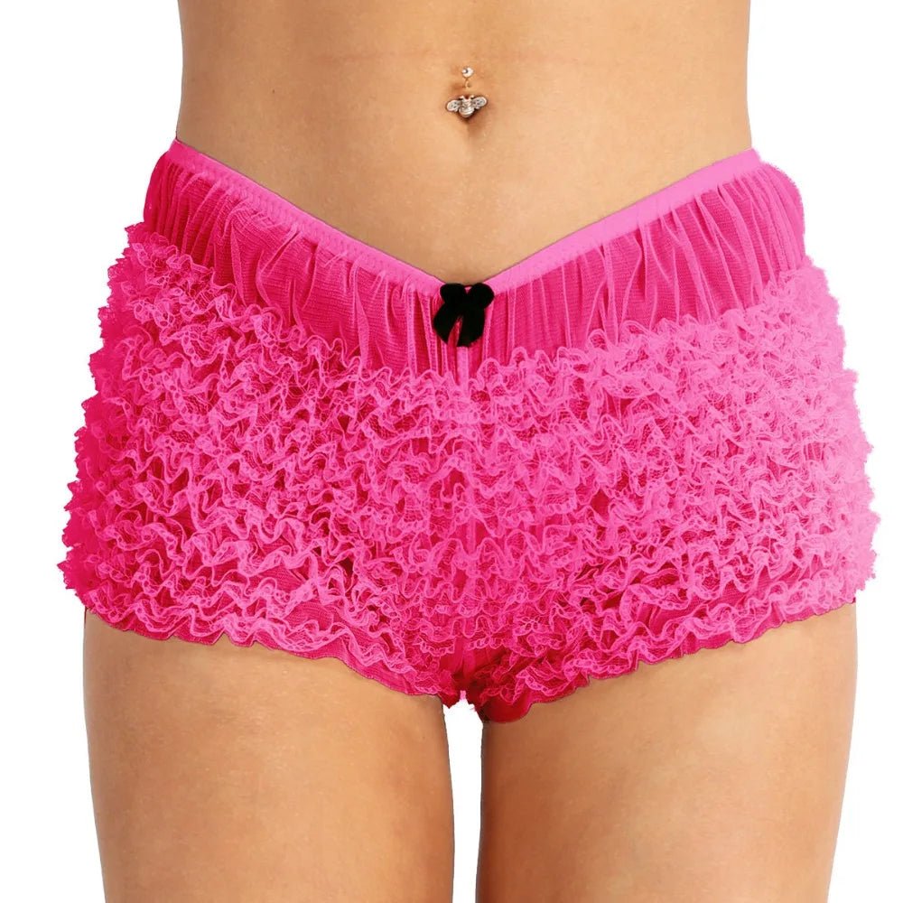 Trick or Treat Lingerie Ruffled Shorts - Lace & Thornz