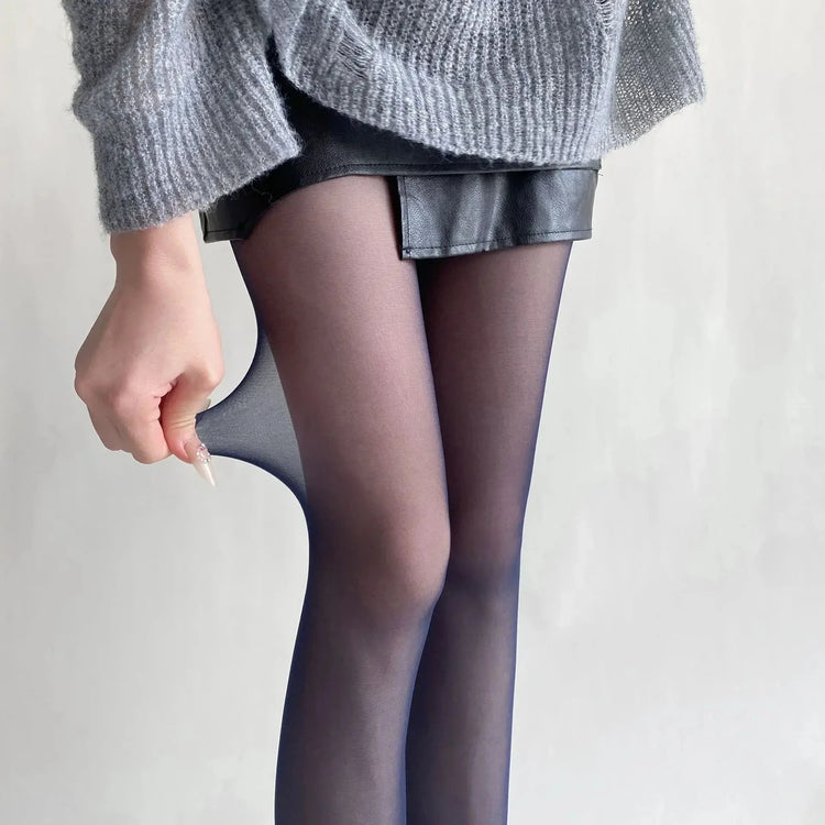 Vibe Legwear: sheer black tights with reinforced grip panel at thigh