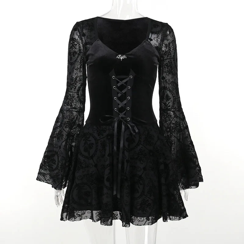 Vintage Mall Goth Dress - Lace & Thornz