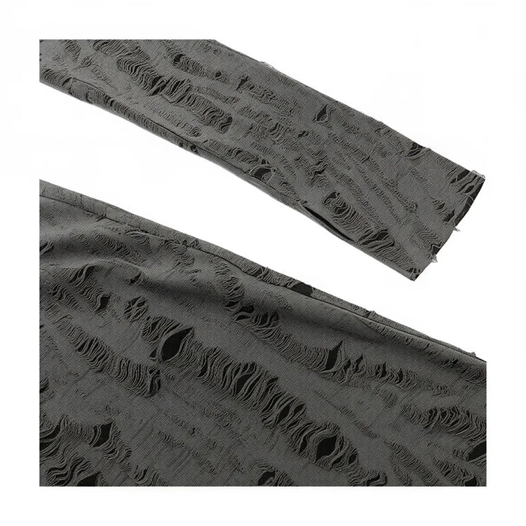 Wasteland Witch Dress: dark grey textured fabric with rugged, mountain-like surface details.
